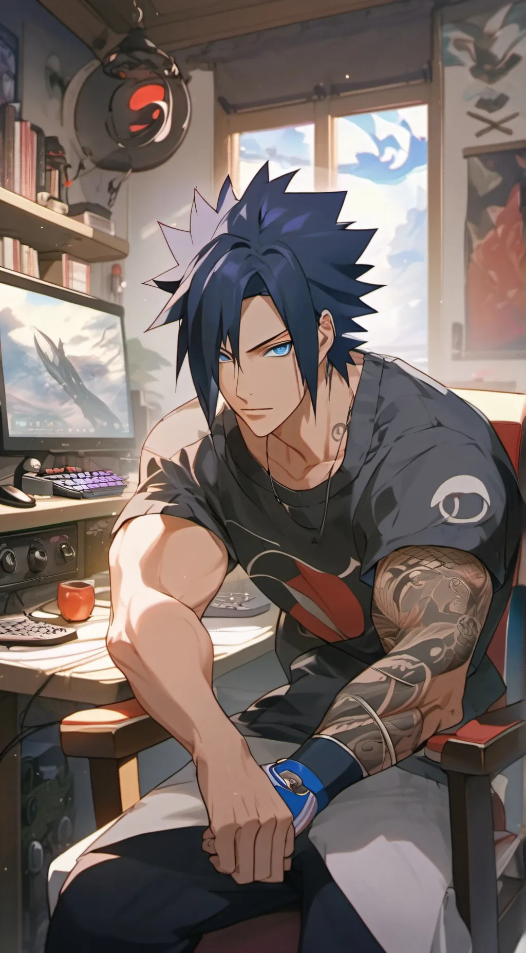 ai character: Hak Sasuke  background