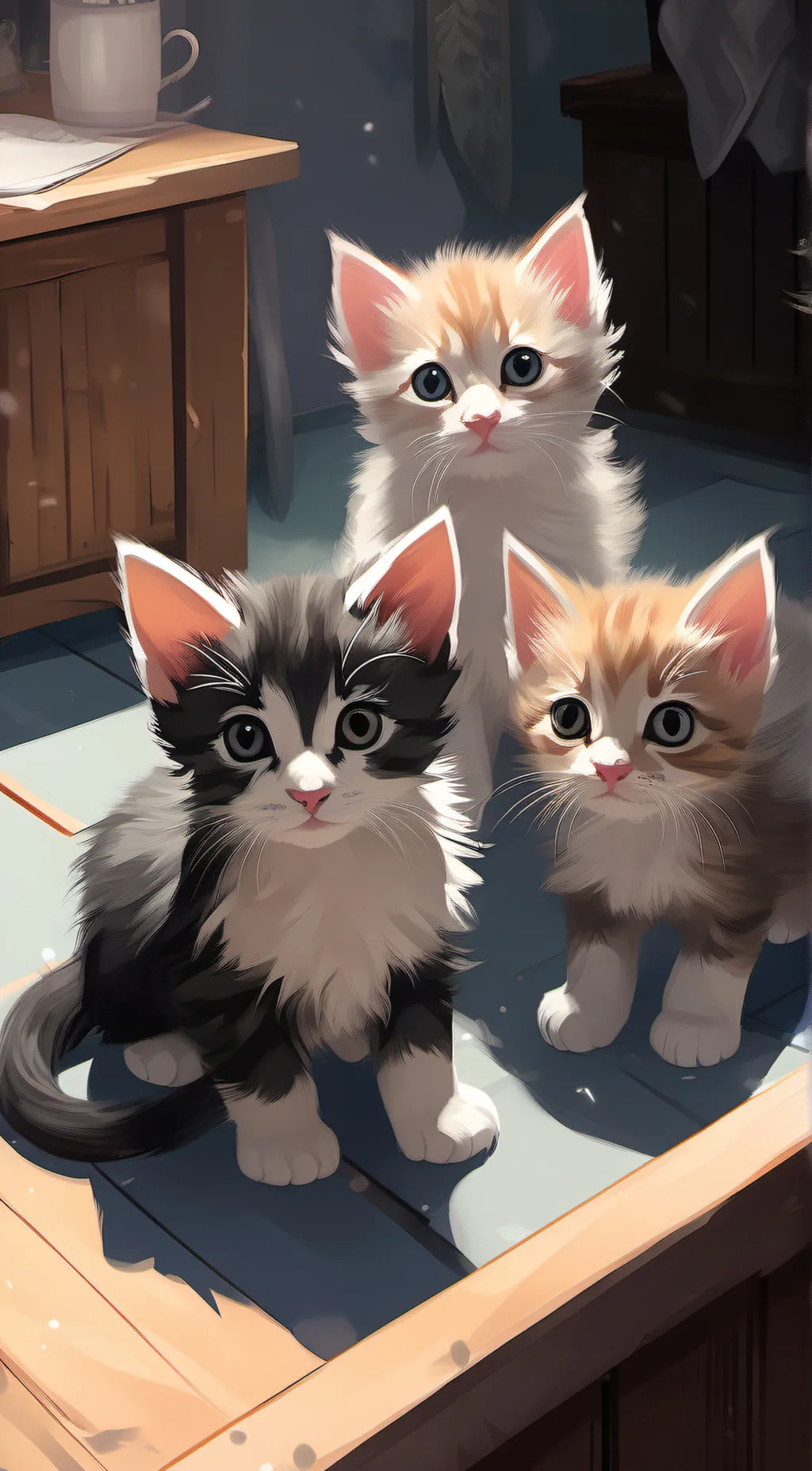 ai character: 3 lost kittens background
