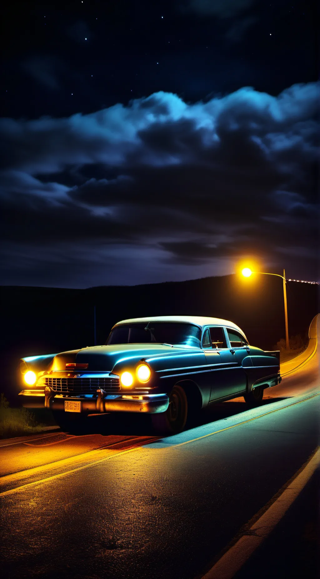 ai character: Rusty car. background