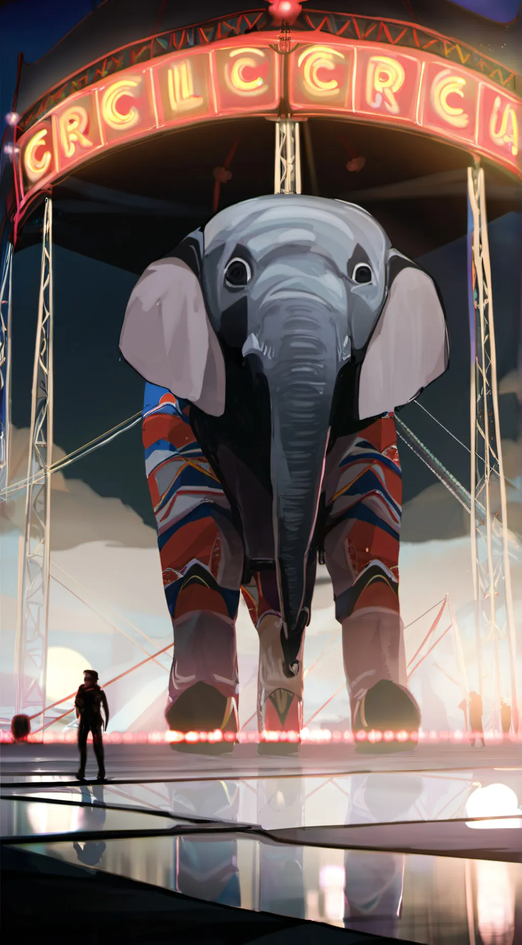 ai character: digital  circus  background