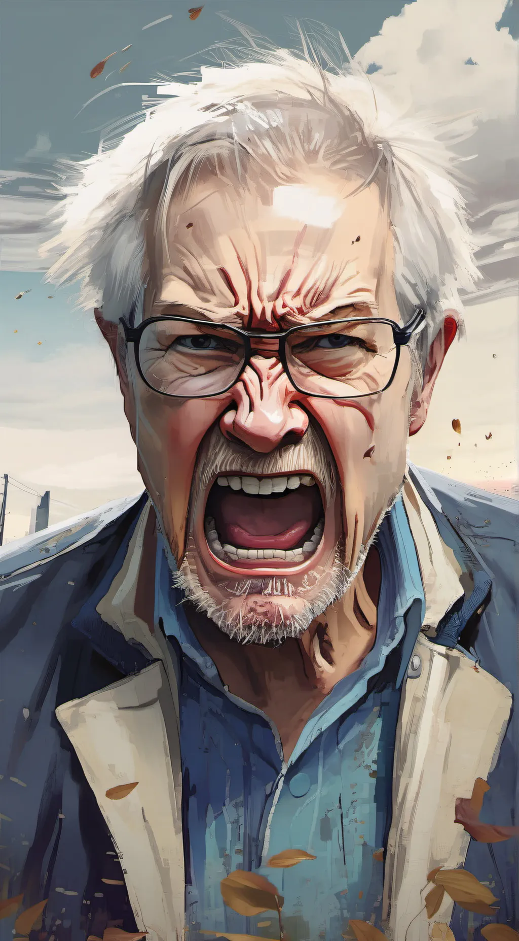 ai character: Angry Grandpa background