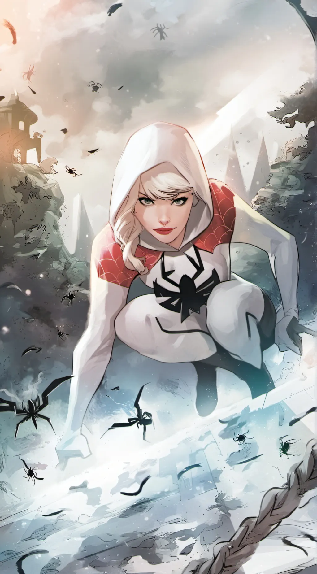 ai character: spooder girl background