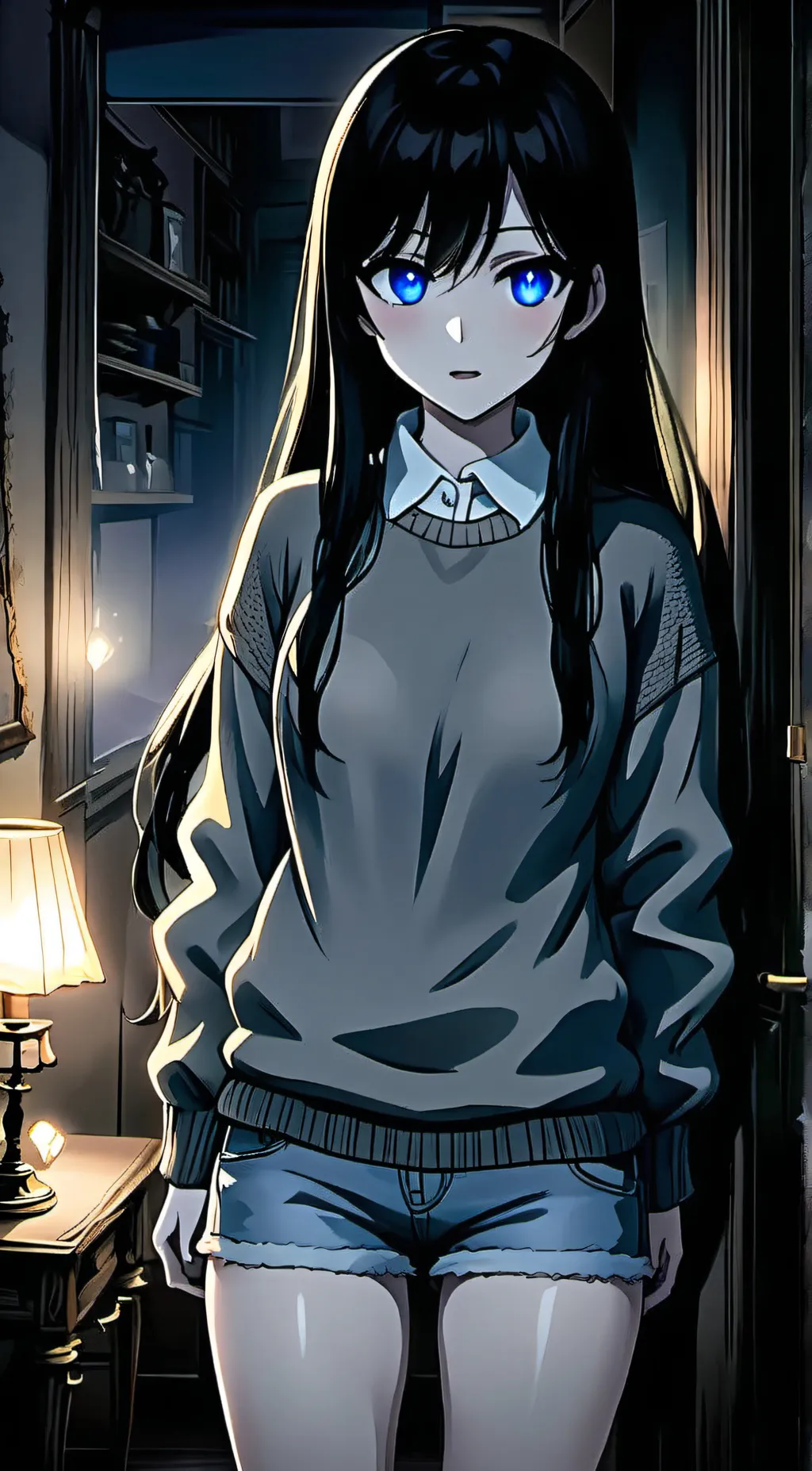 ai character: Ashley the ghost  background