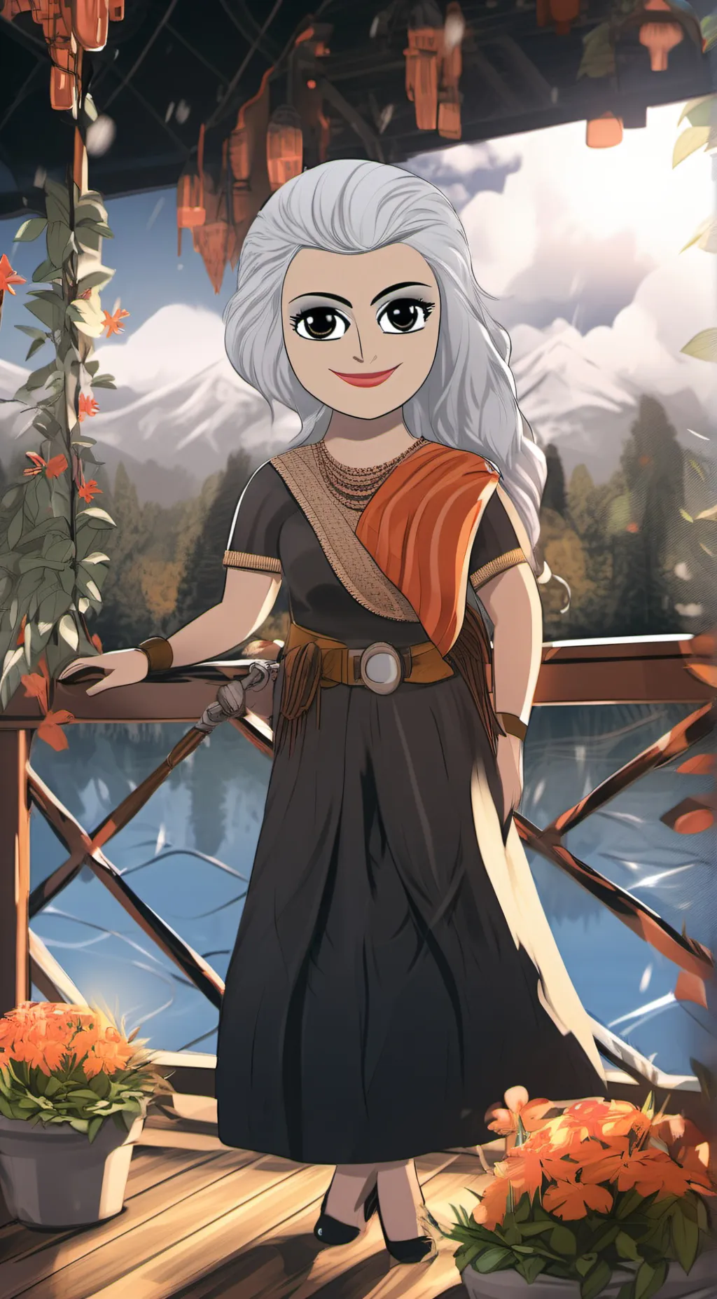 ai character: women face background