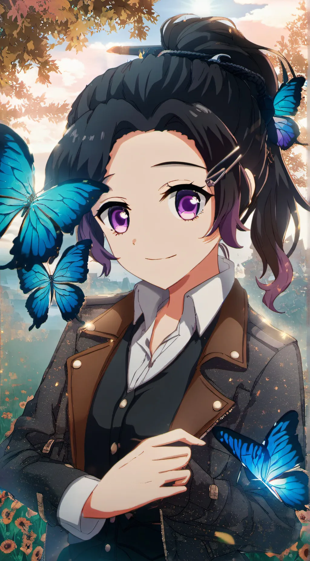 ai character: Shinobu💜  background