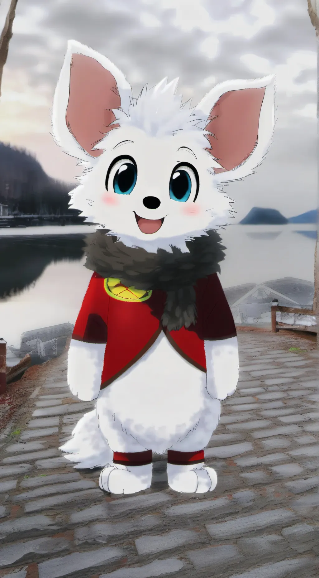 ai character: leafy background