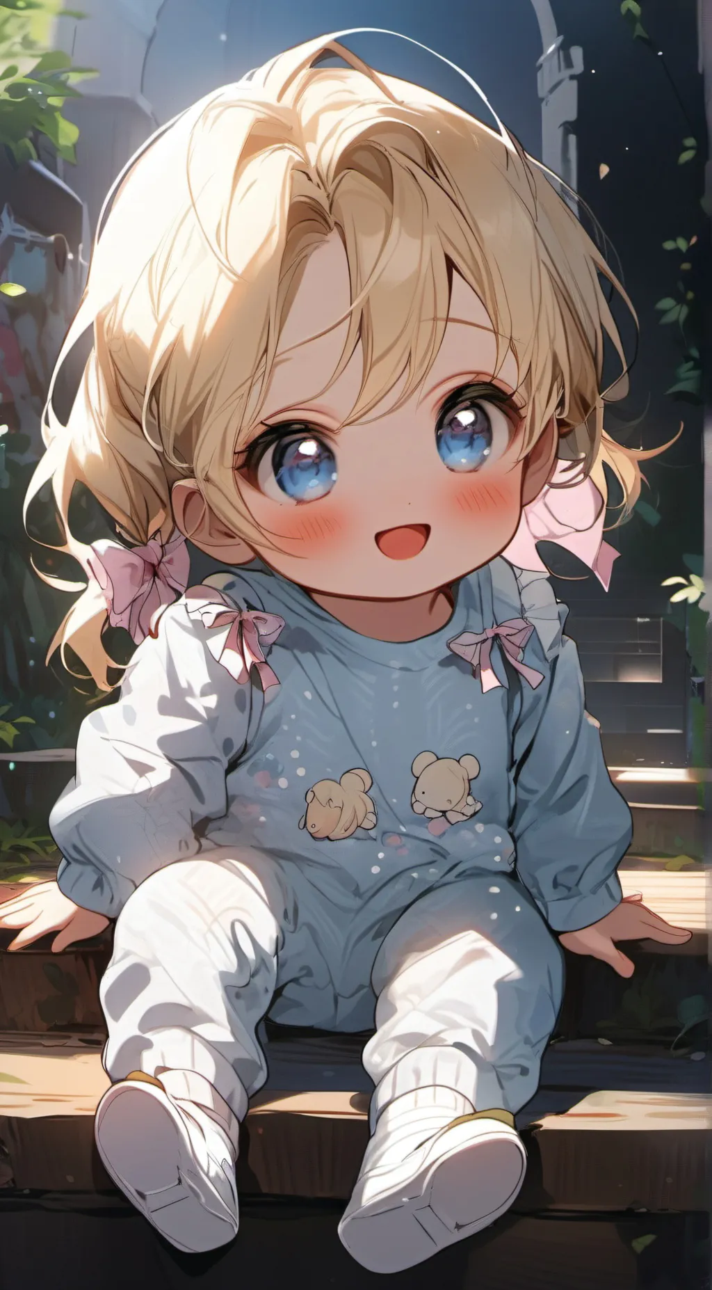 ai character: Toddler girl  background
