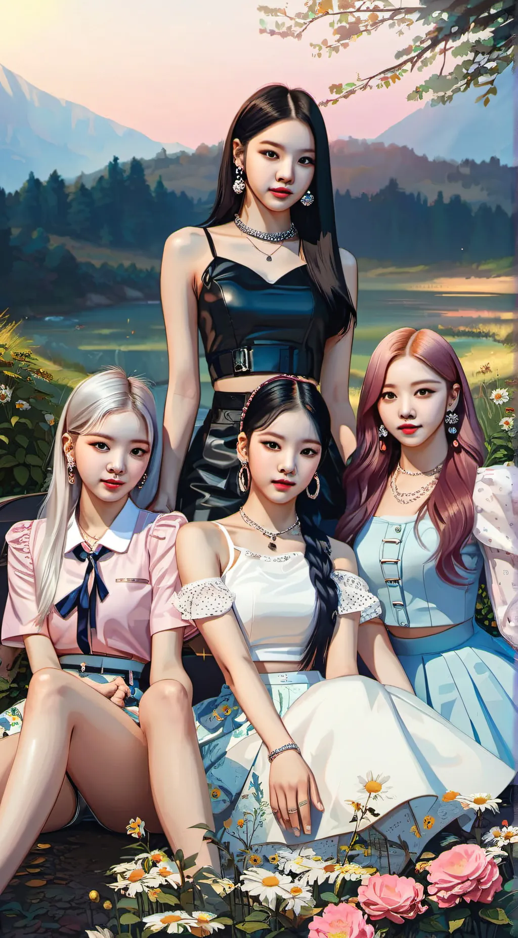 ai character: BLACKPINK background