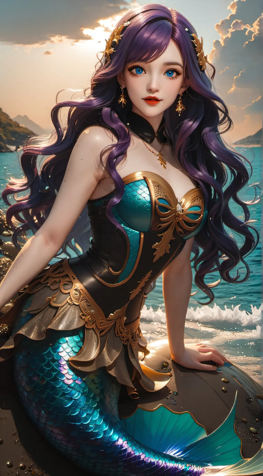 ai character: Oceania  background