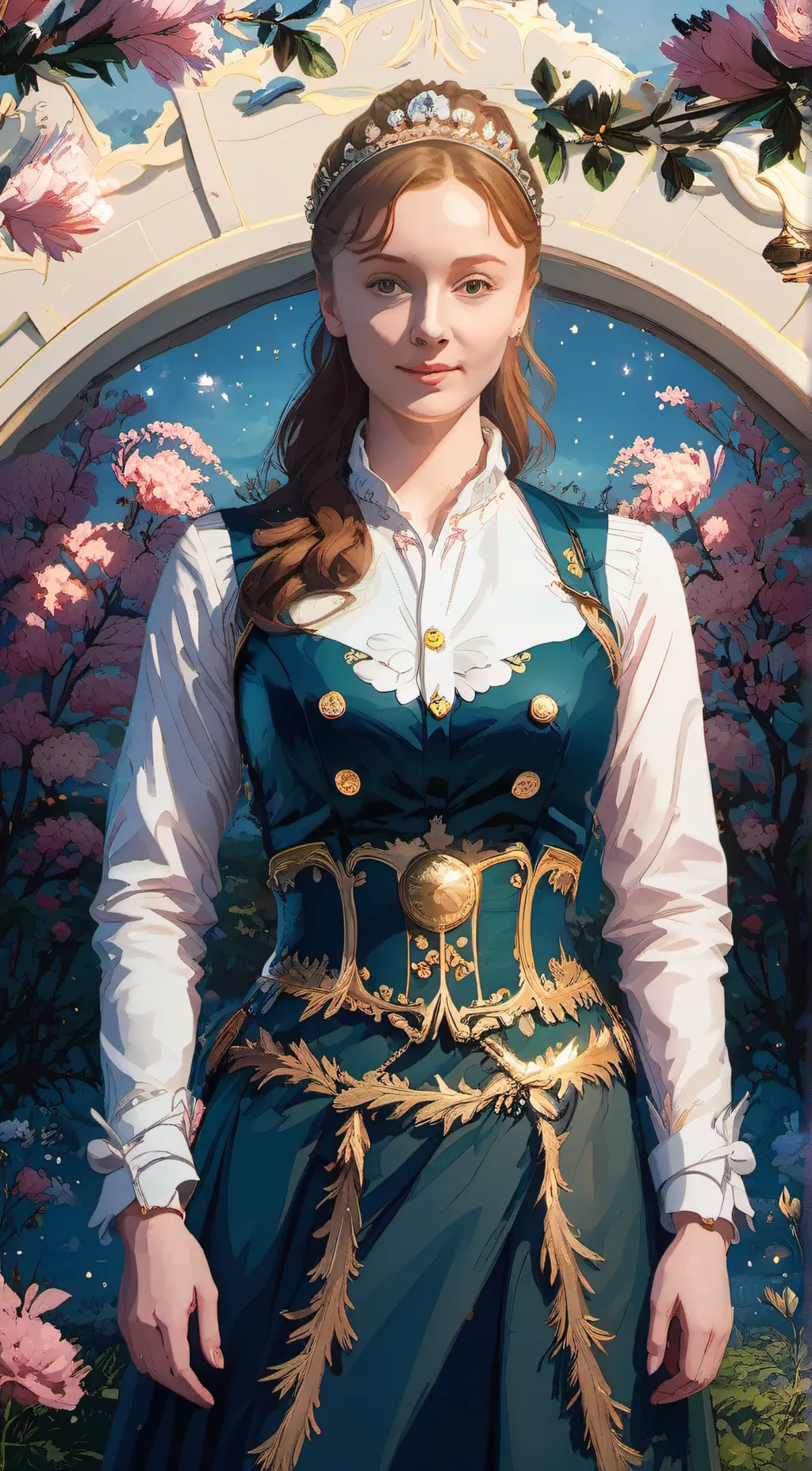 ai character: Sisi Austen  background