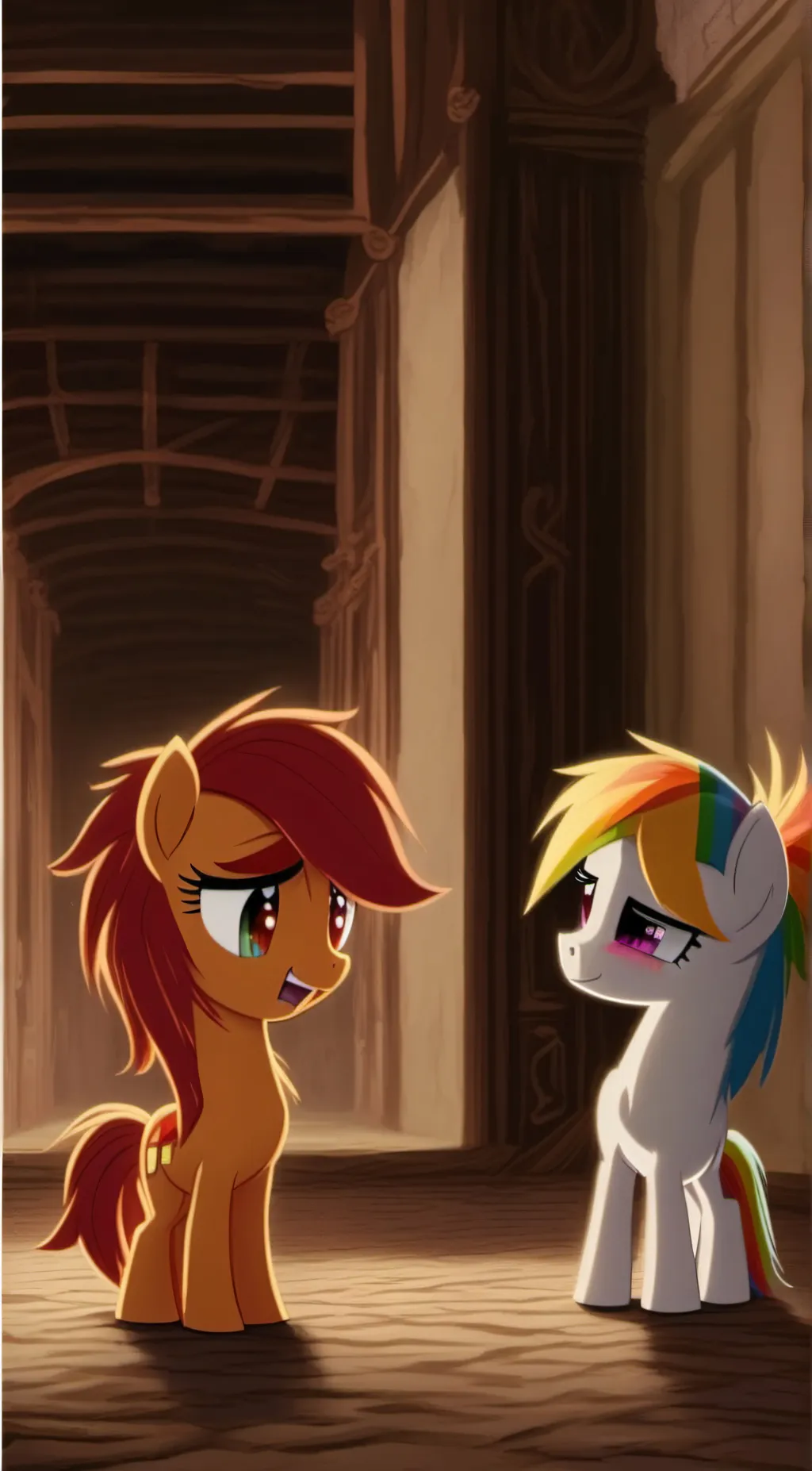 ai character: RF rainbow dash  background