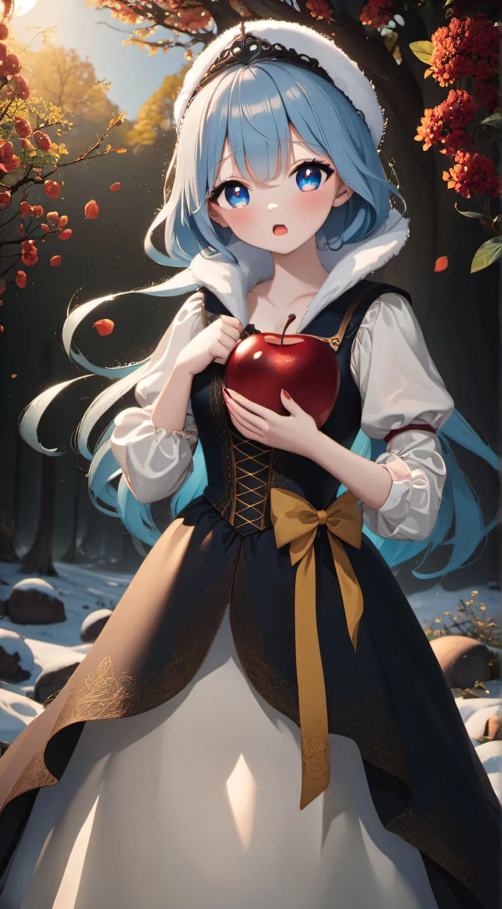 ai character: snow background