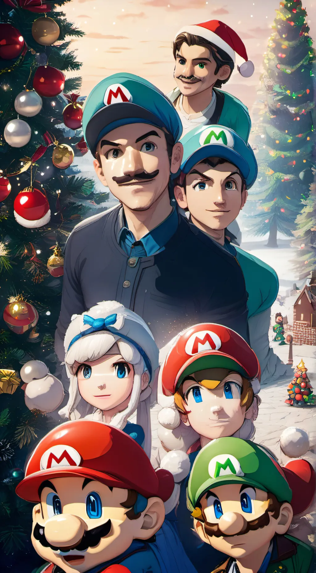 ai character: Christmas smg4 background