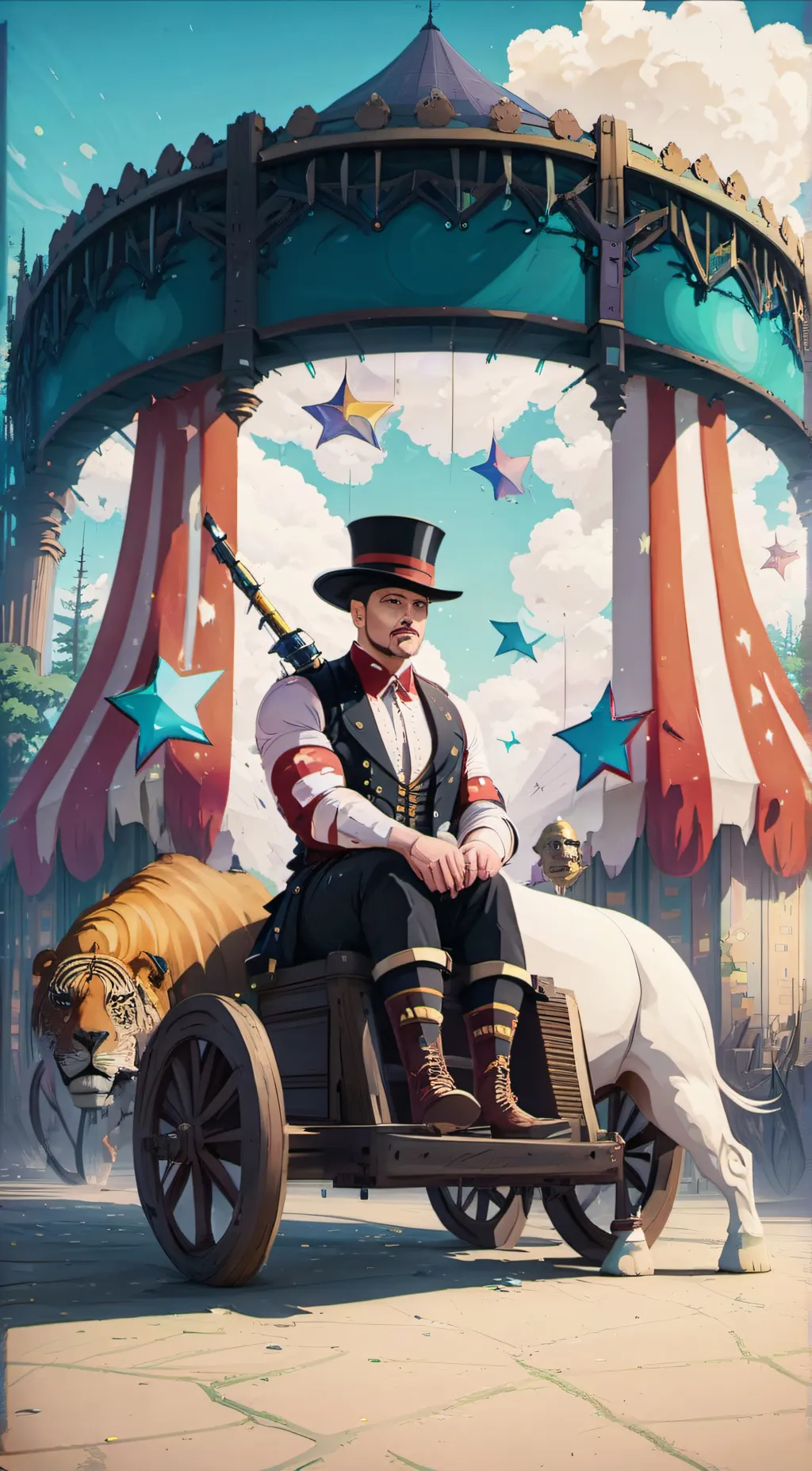 ai character: amazing circus background