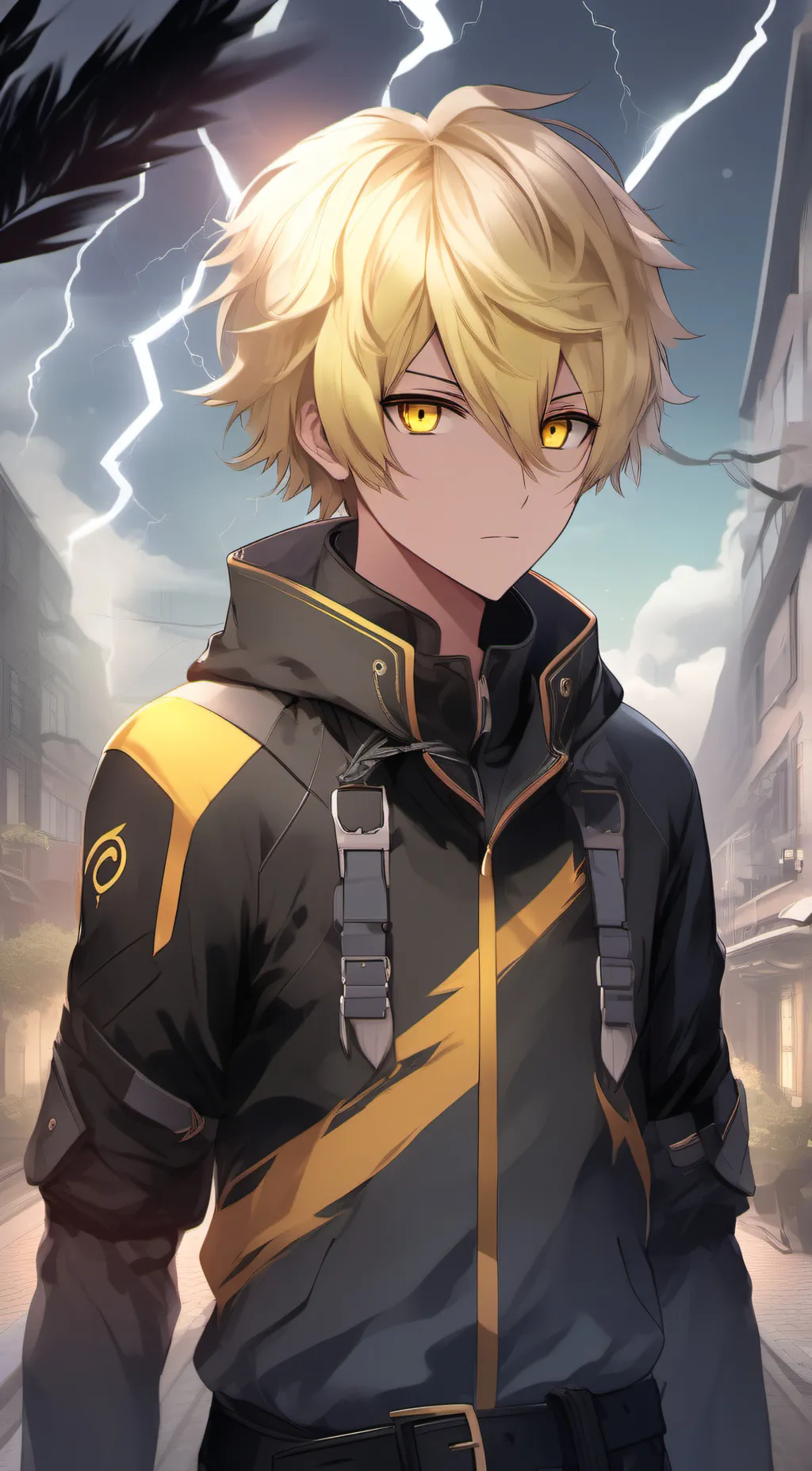 ai character: Denki Kaminari background