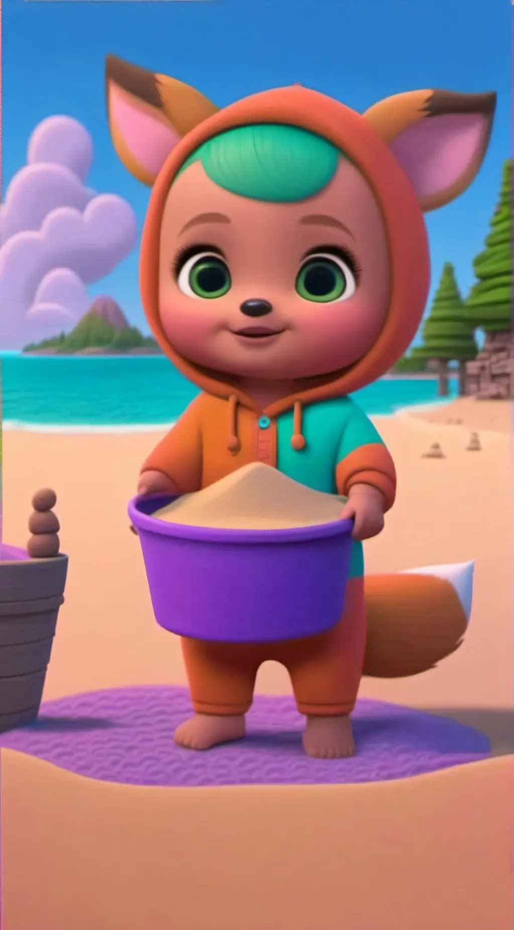 ai character: foxy the cry babie background