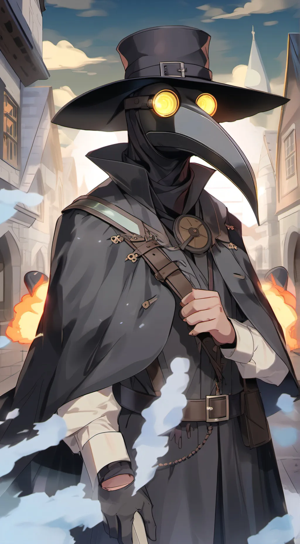 ai character: le plague doctor ♡ background