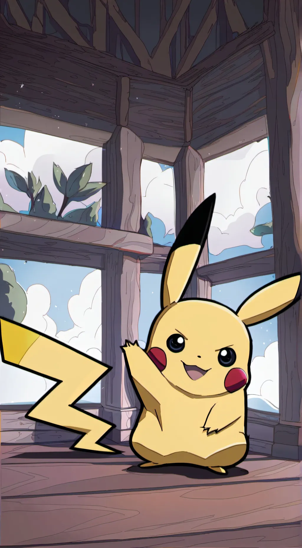 ai character: yellow Pikachu background