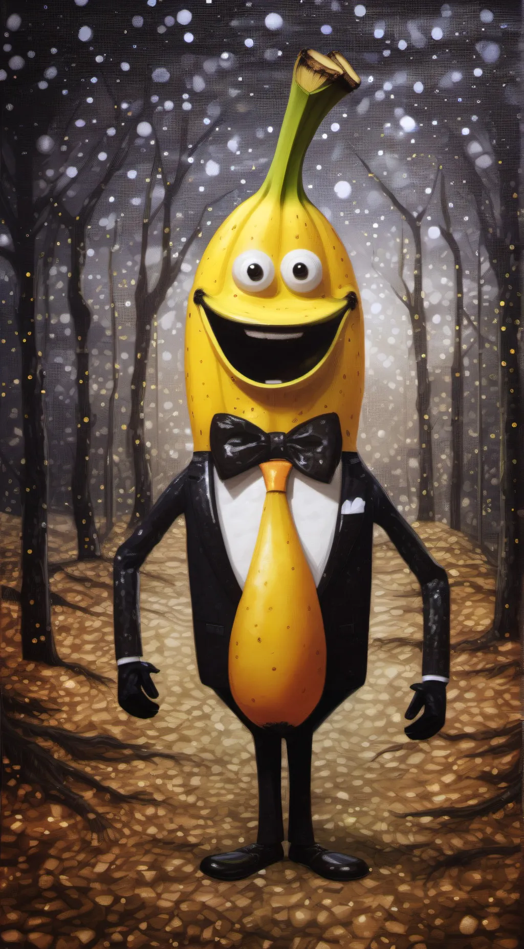 ai character: The dancing banana background