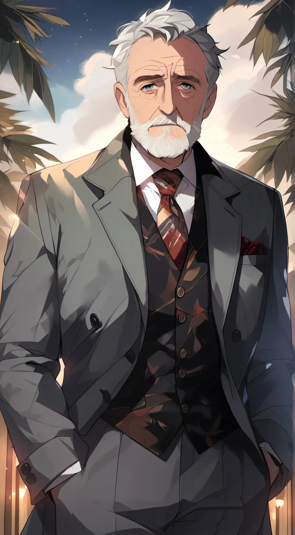 ai character: Bernard Cribbins  background