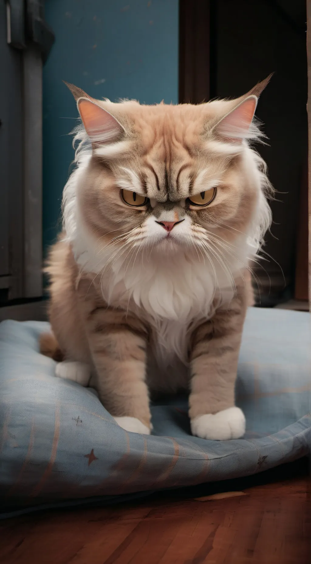 ai character: angry kitty background