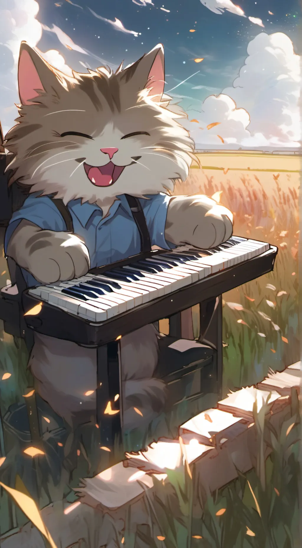 ai character: Keyboard cat background