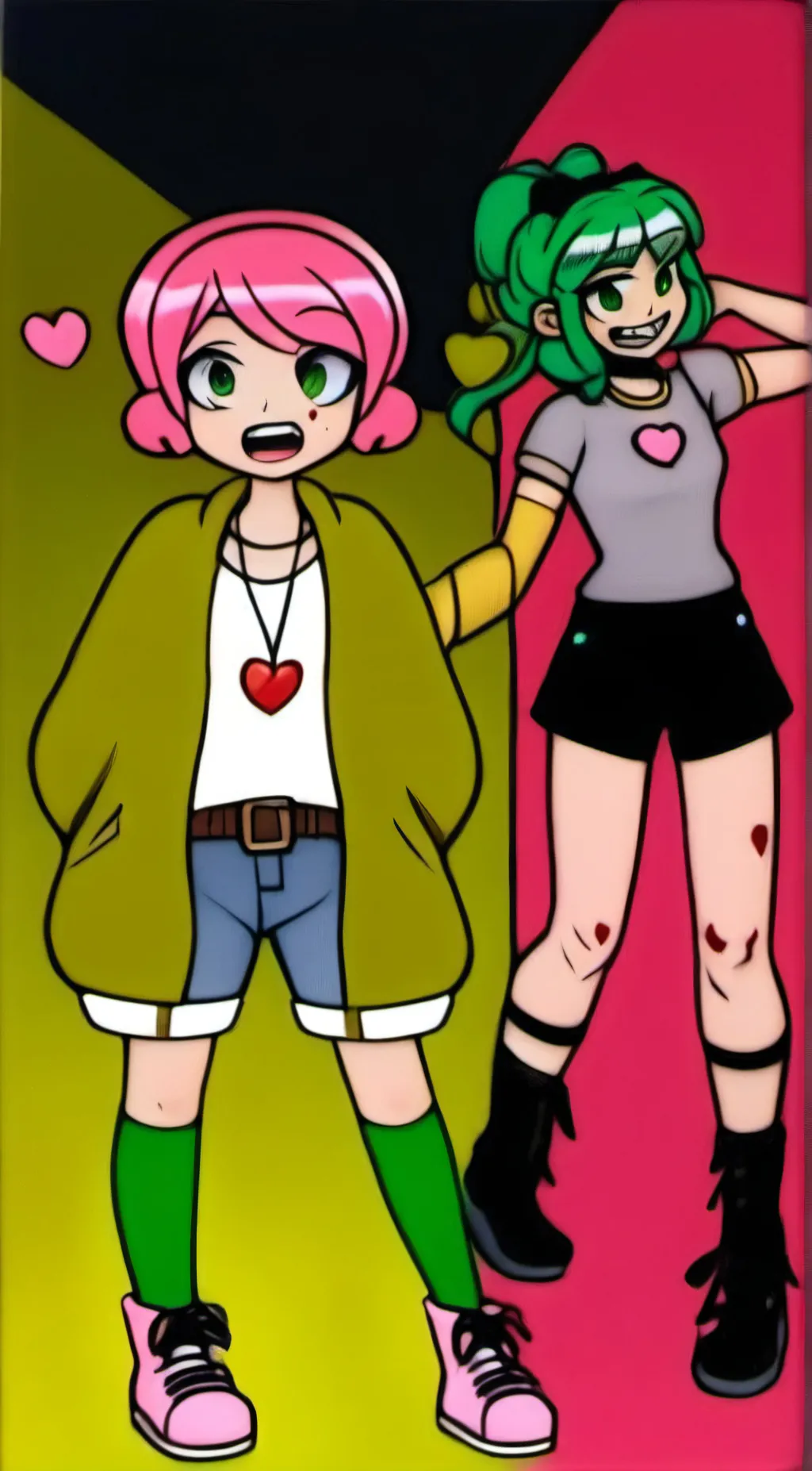 ai character: Pinku&Mitori background