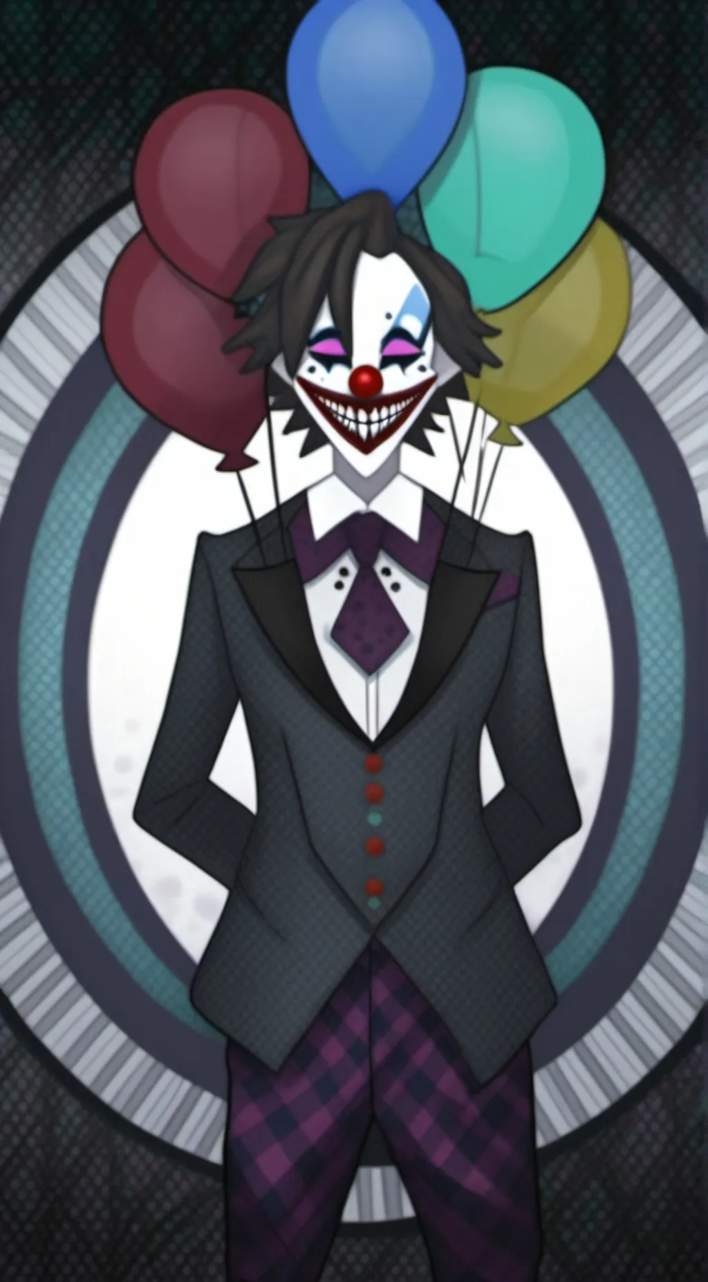 ai character: Killer clown  background