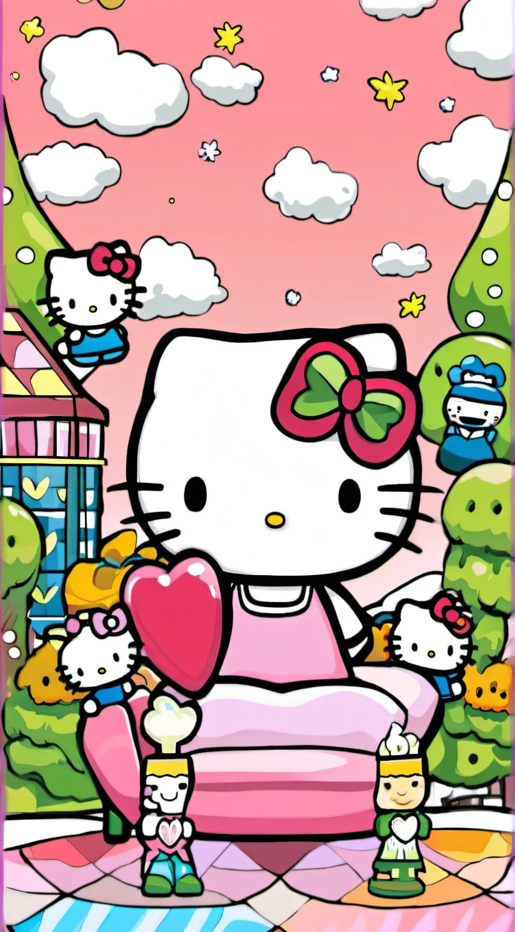 ai character: Hello kitty ♡✨ background