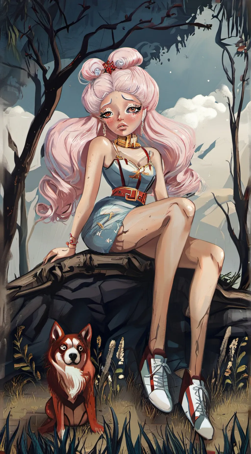 ai character: Cotton candy background