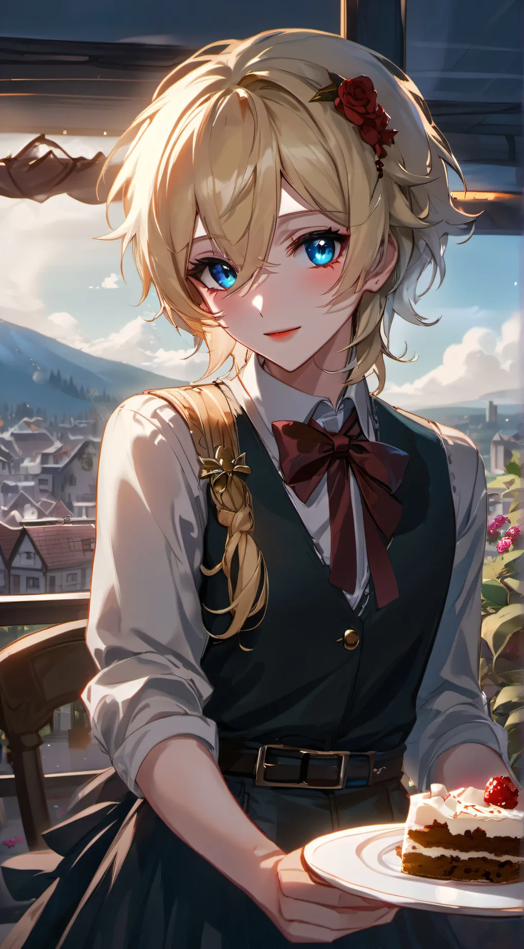 ai character: Rose background