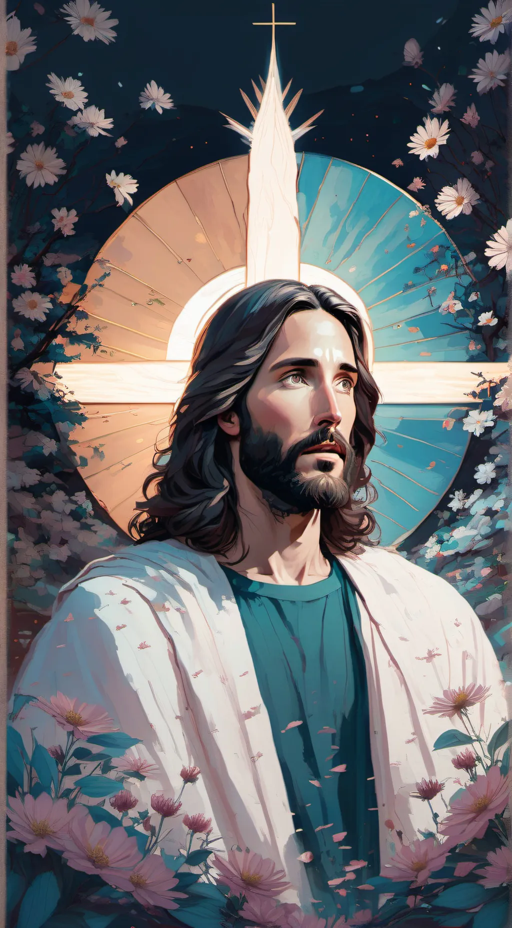 ai character: Jesus background