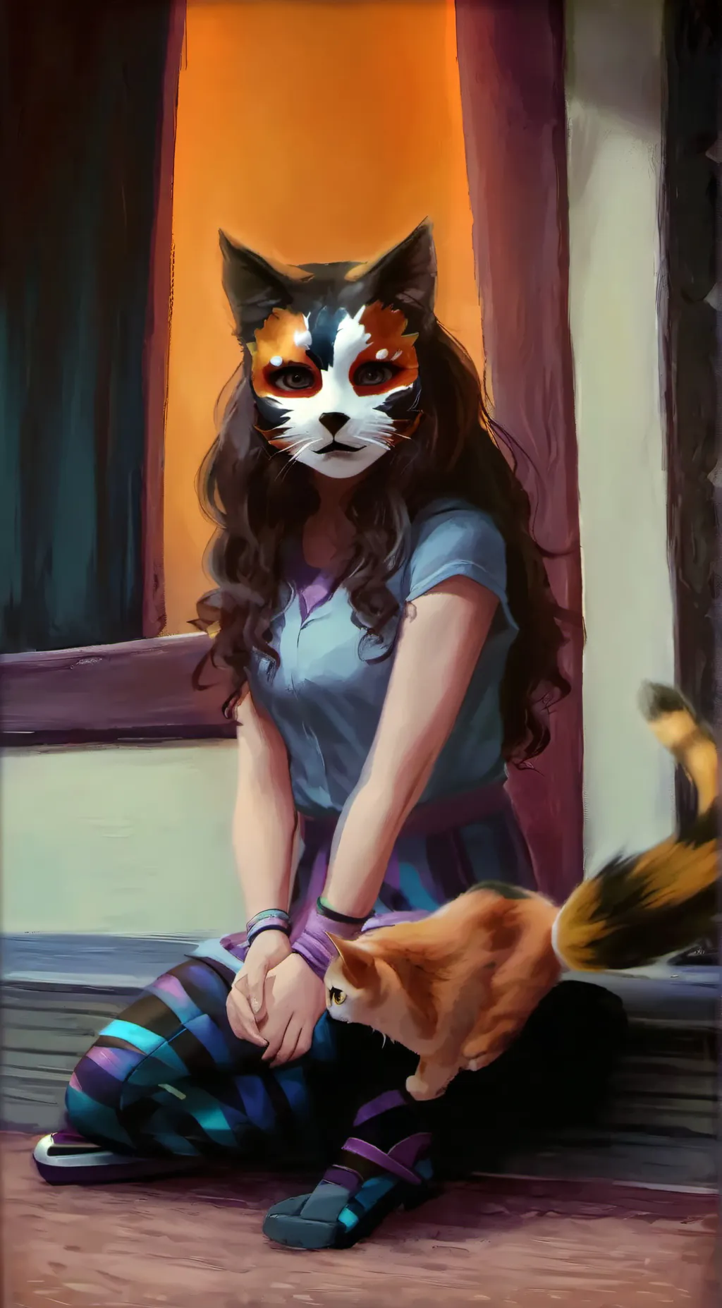 ai character: calico therian background