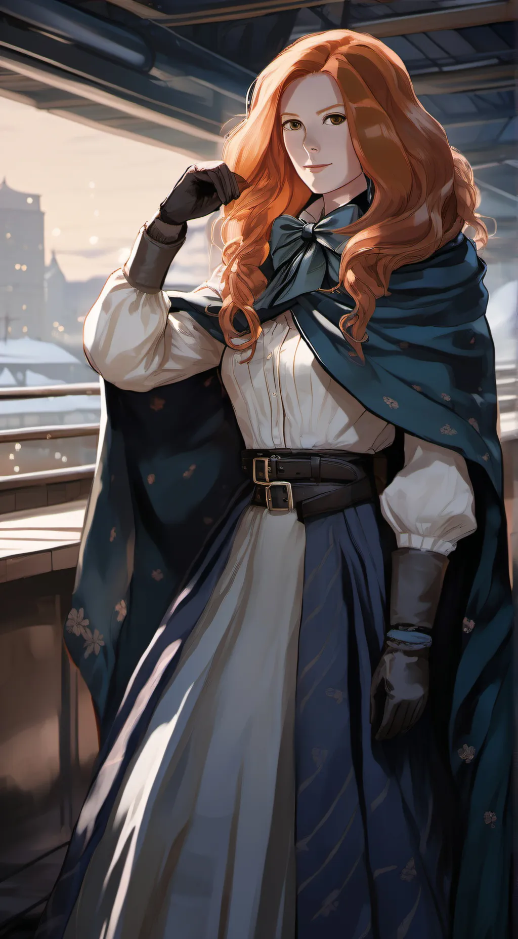 ai character: Myrtle snow background