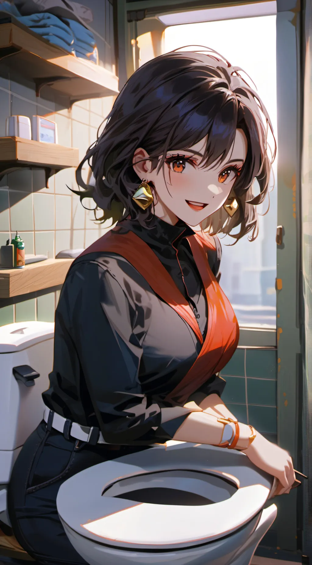 ai character: Tv woman background