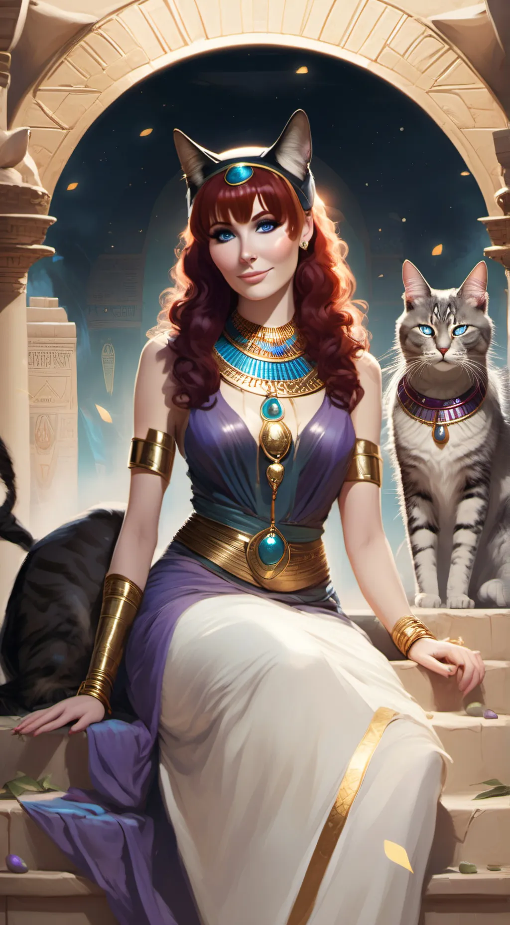 ai character: Pharaoh kitty background