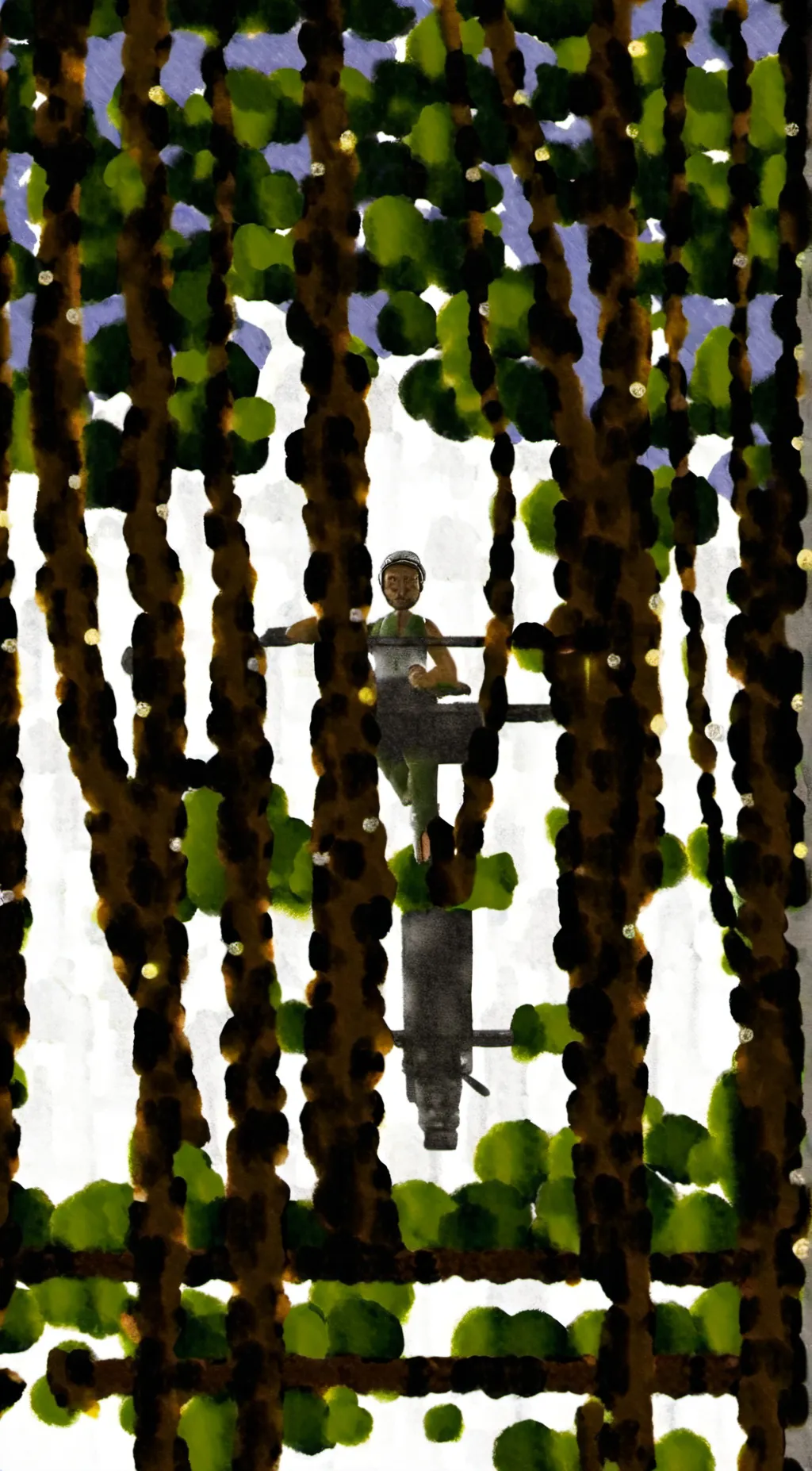 ai character: spring trap background