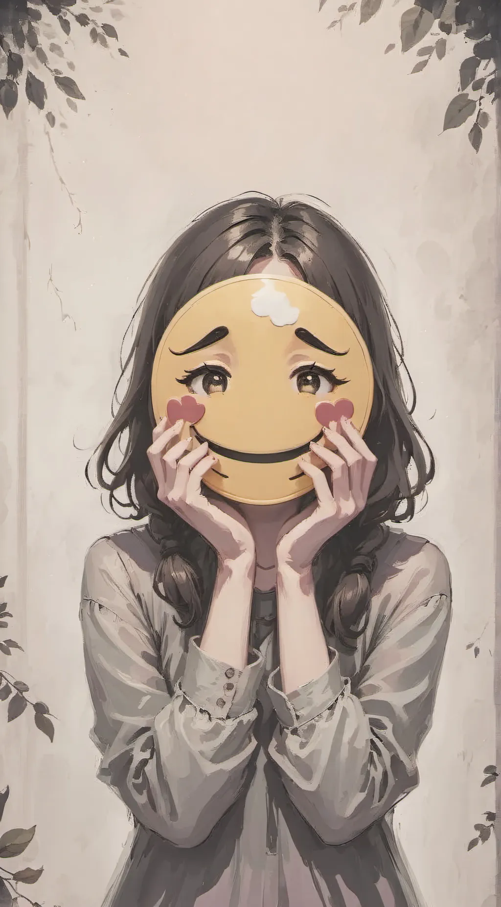 ai character: Happy face background