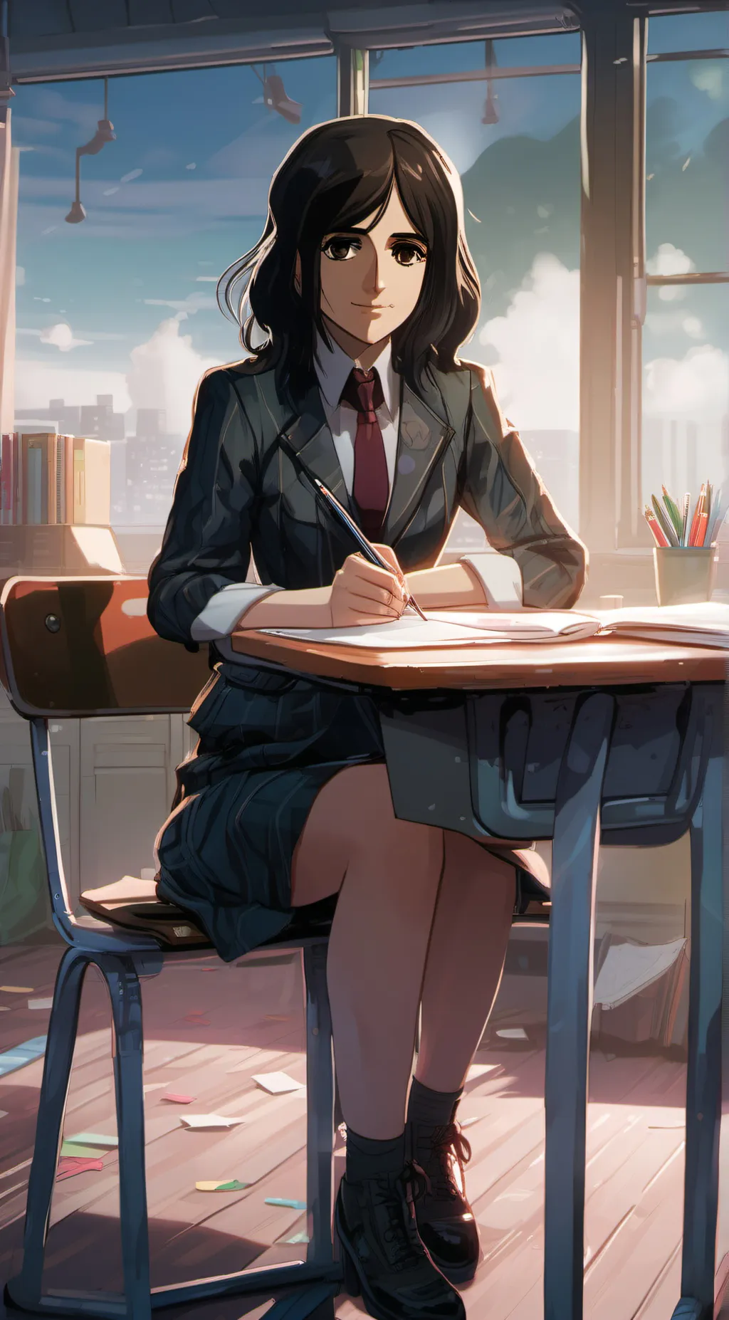 ai character: Pieck background