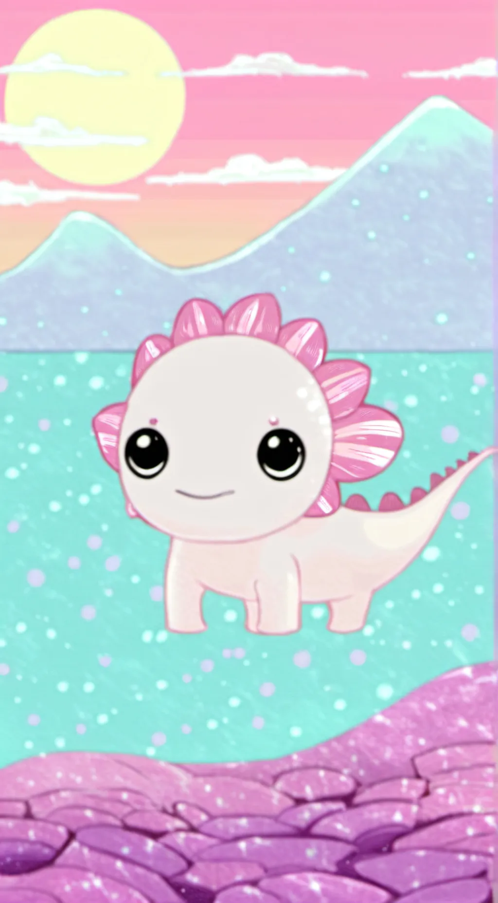 ai character: Baby Axolotl  background