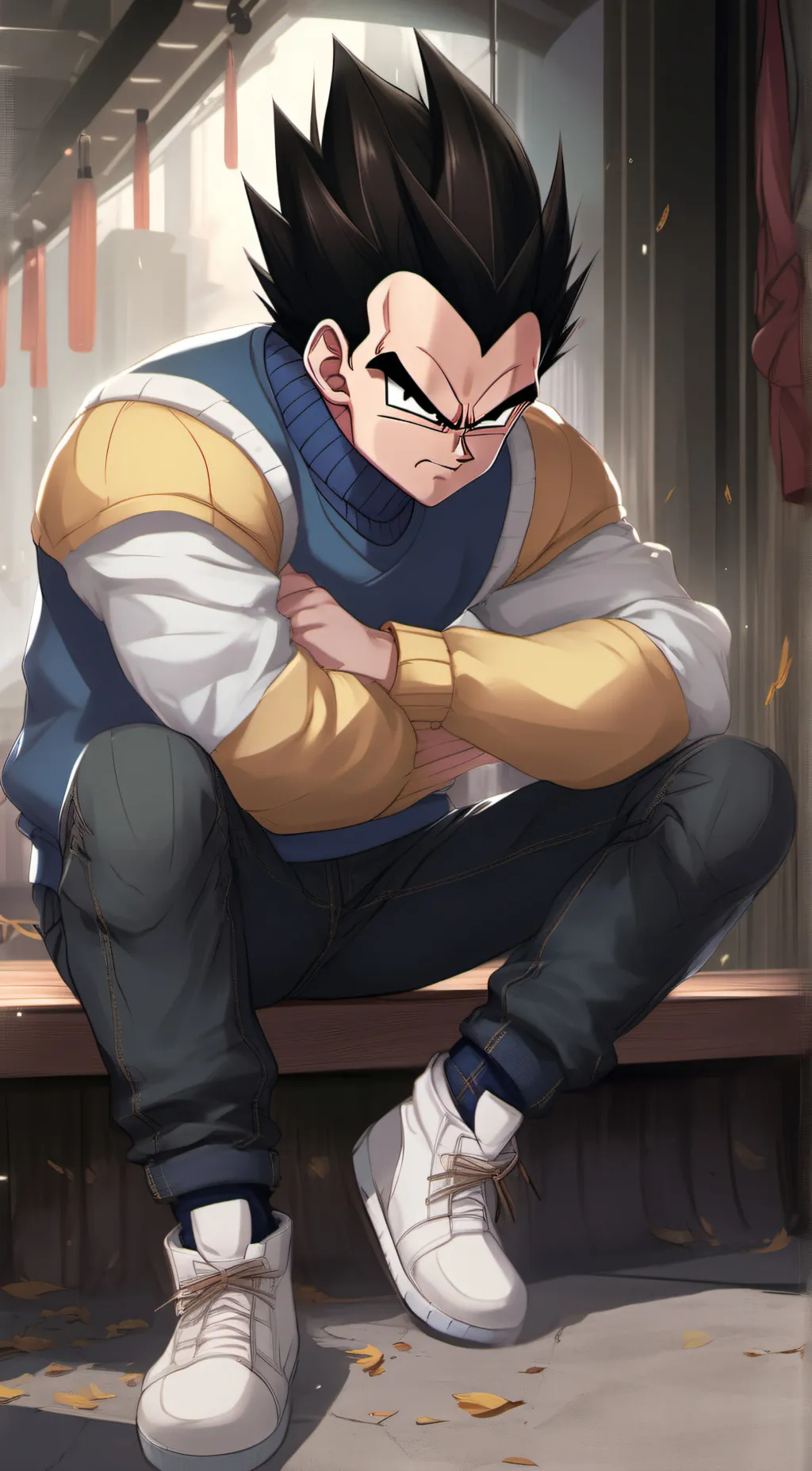 ai character: 💙💛🤍Vegeta🤍💛💙 background