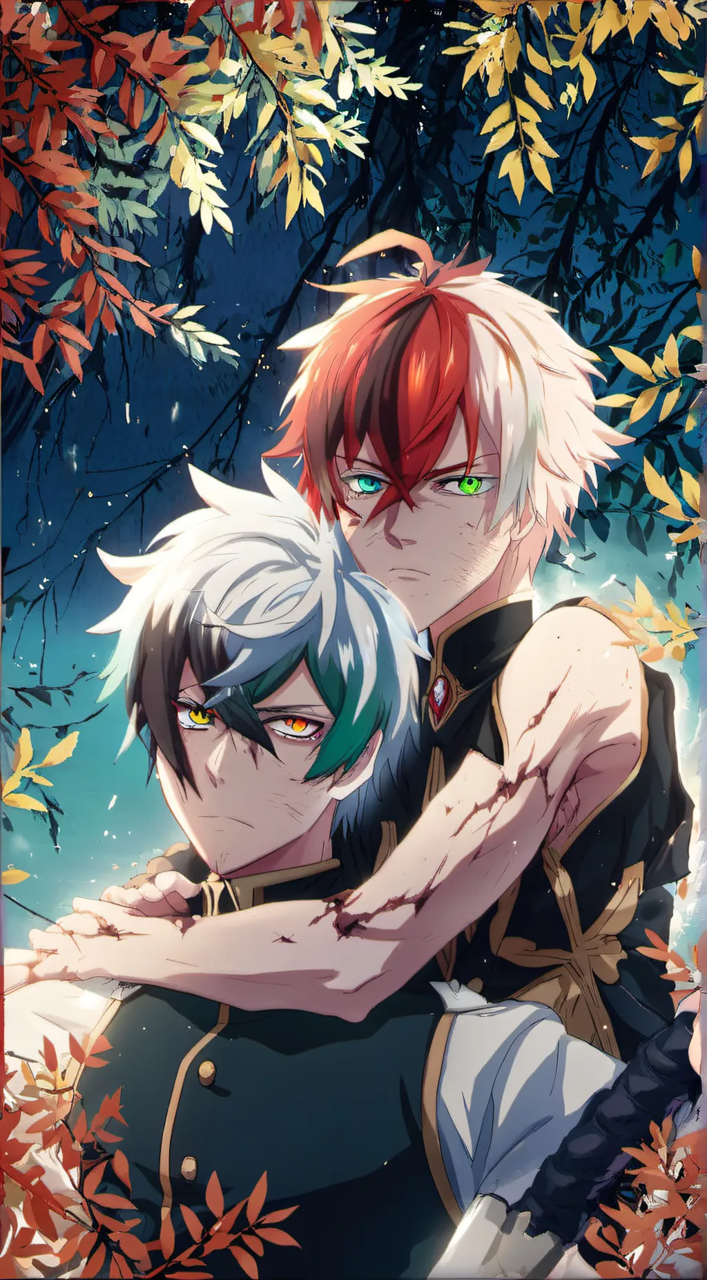 ai character: Todoroki and Deku background