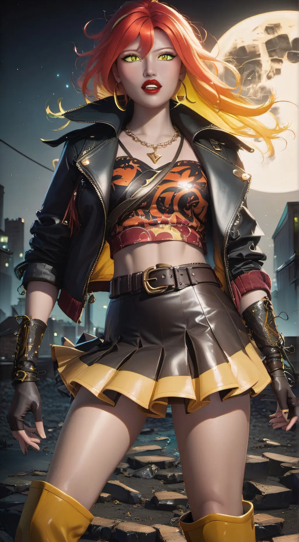 ai character: Sunset Shimmer  background