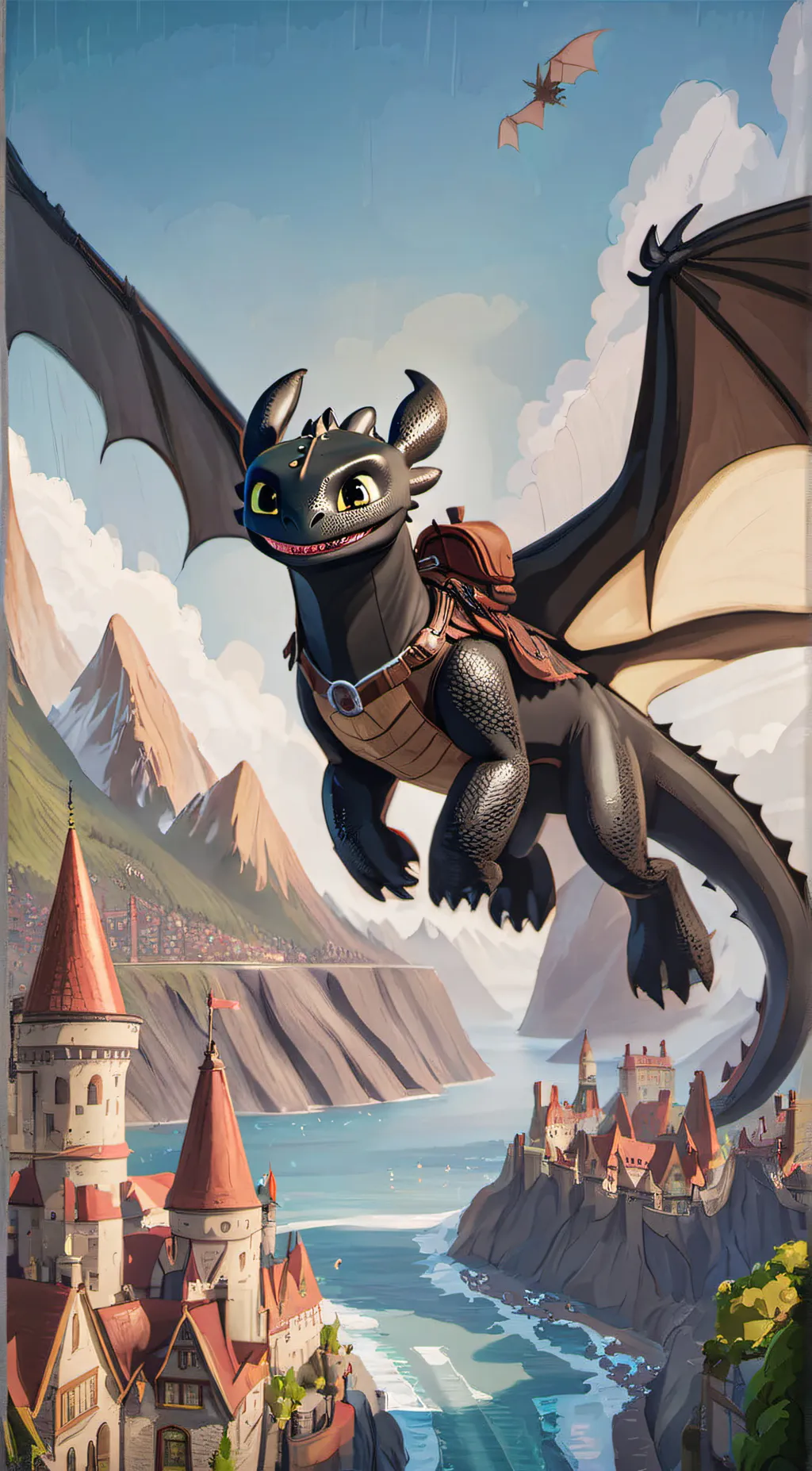 ai character: Toothless  background