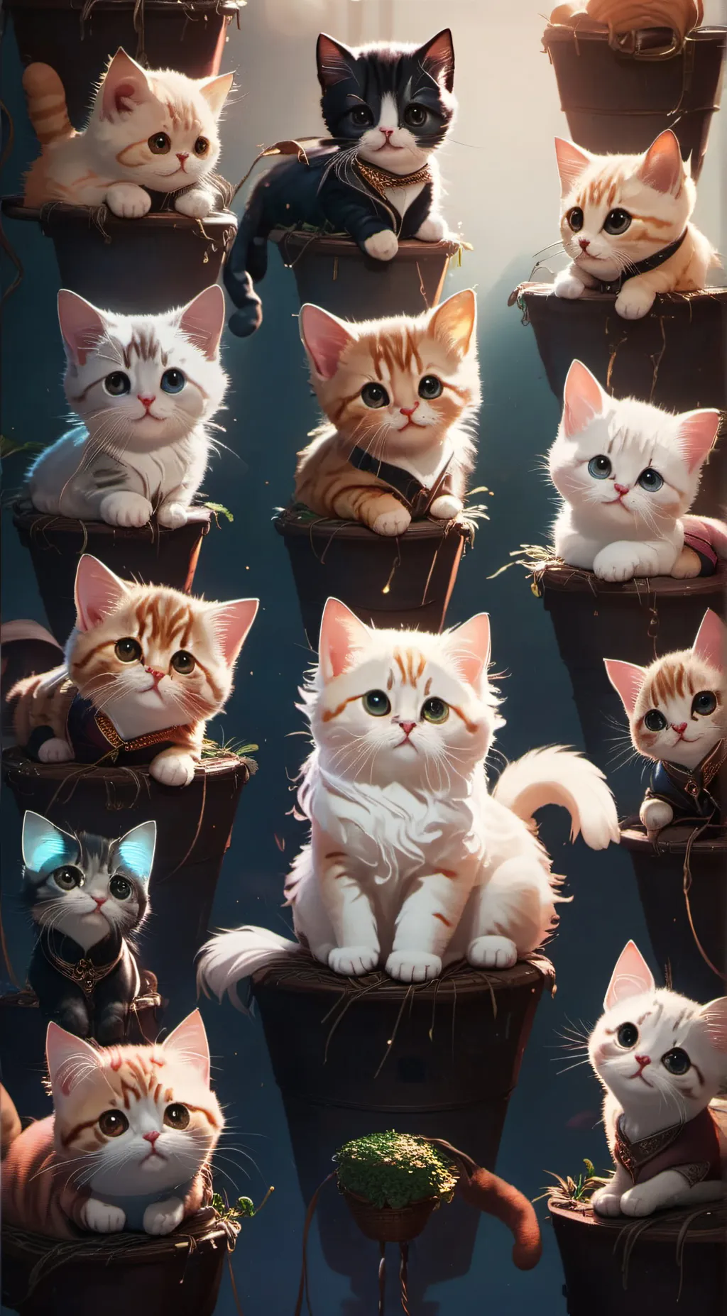 ai character: 14 cats background