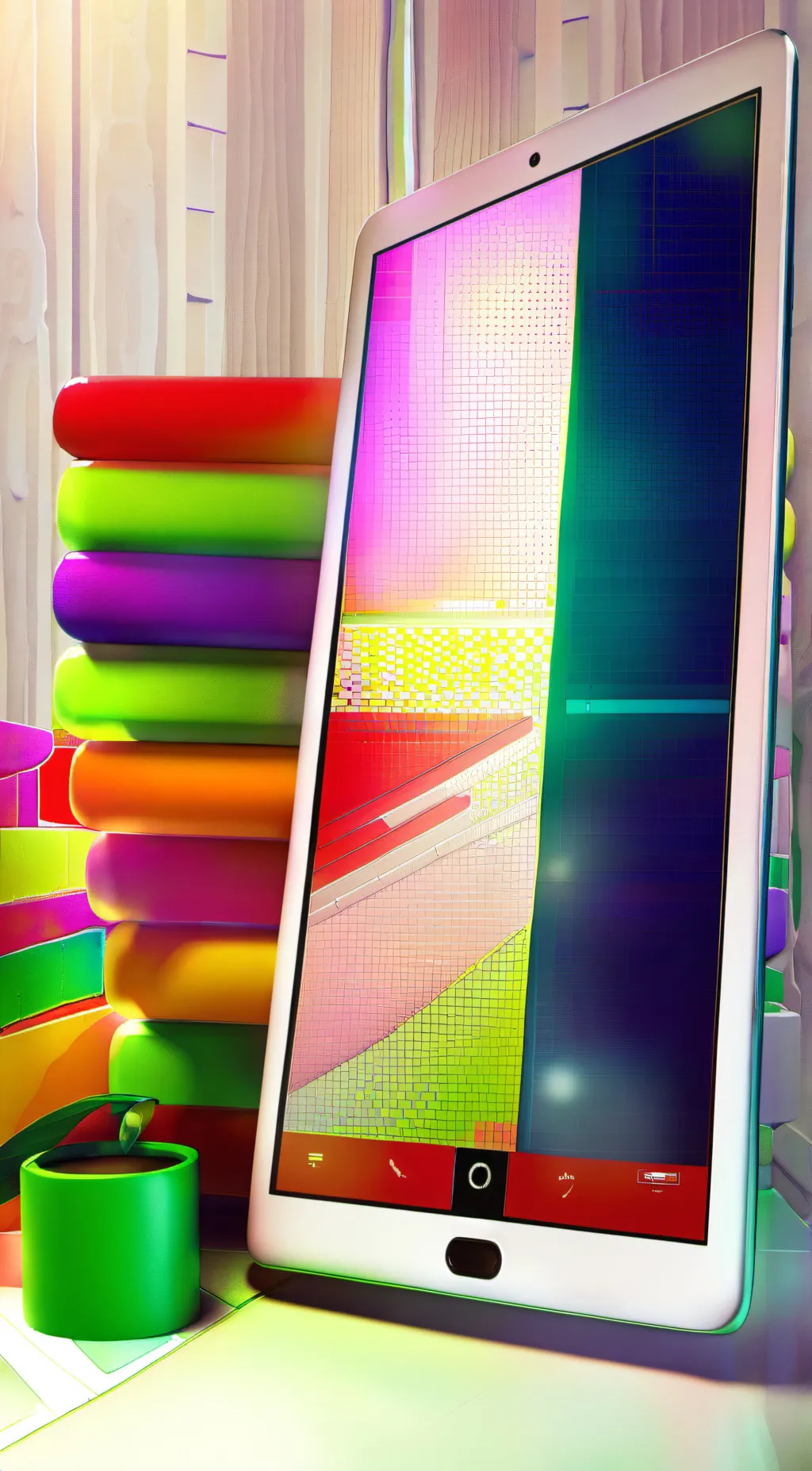 ai character: a tablet  background