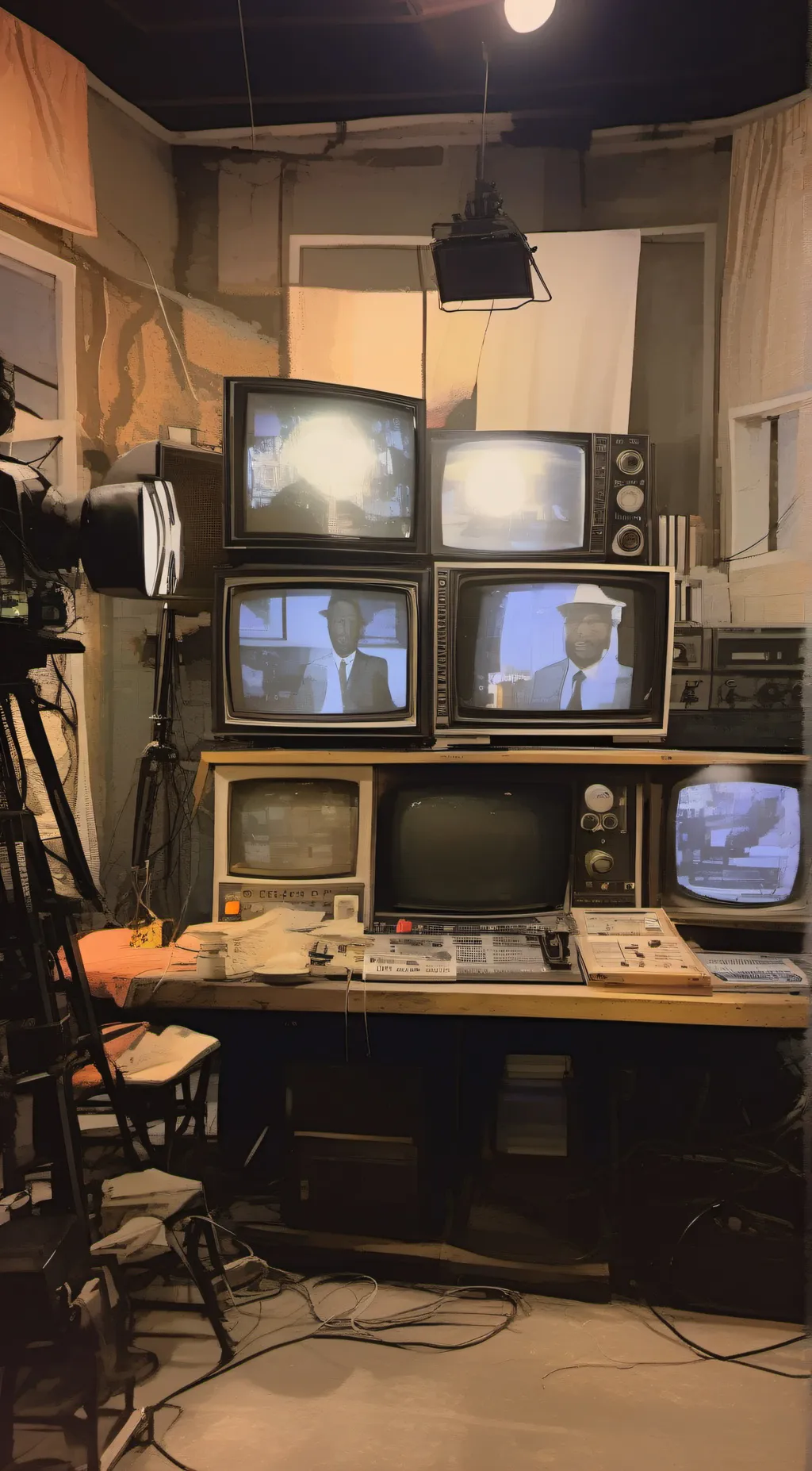 ai character: Tv man crew background