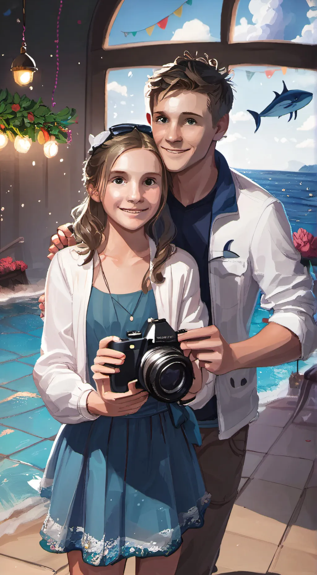 ai character: Jackson and lily  background