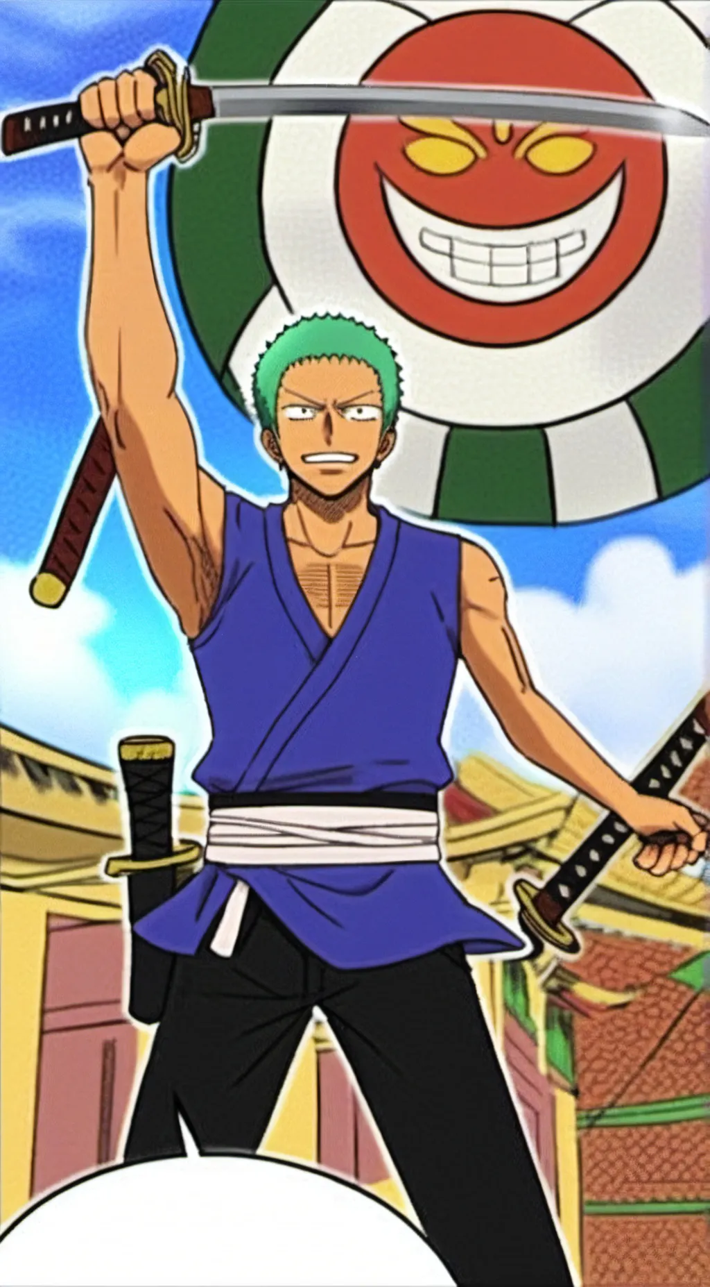 ai character: Zoro  background