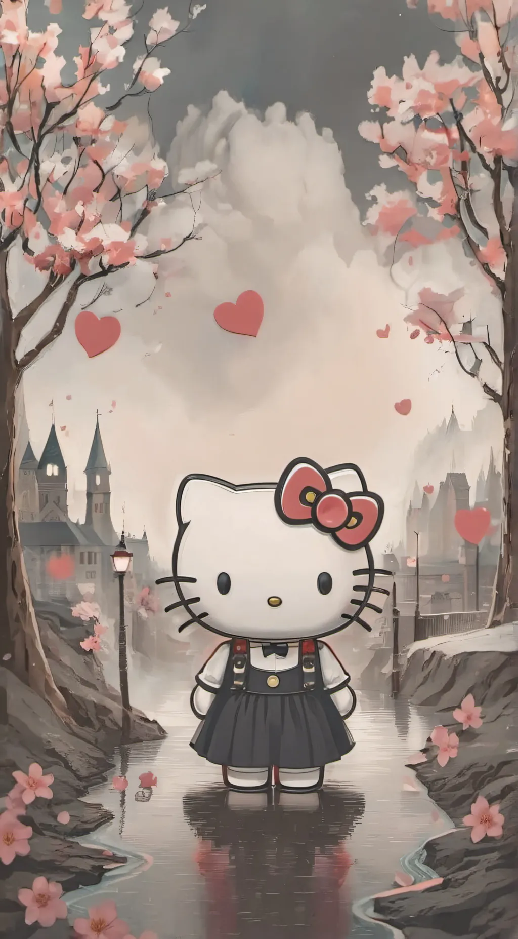 ai character: Hello kitty background